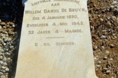 De Bruyn, Willem Daniel born 04 January 1890 died 04 May 1943