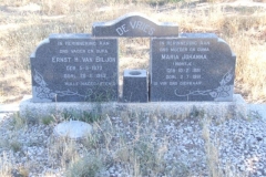 De Vries, Enrst Van Biljoen born 05 May 1873 died 28 November 1963 + Maria Johanna nee Nortje born 10 February 1881 died 02 July 1961