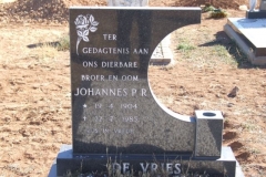 De Vries, Johannes born 19 April 1904 died 22 July 1985