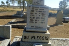 Du Plessis, Jan Frnacois born 23 July 1892 died 07 April 1961 + Mary nee Wilson born 25 June 1896 died 23 July 1974