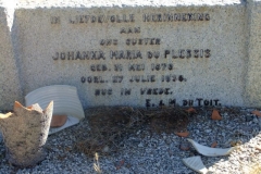 Du Plessis, Johamma Maria born 31 May 1878 died 27 July 1938