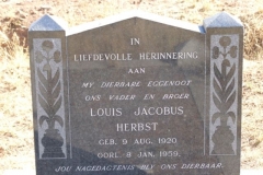 Herbst, Louis Jacobus born 09 August 1920 died 08 January 1959