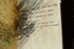 Jackson, Minnie Irene born 02 August 1887 died 18 March 1913