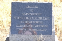 Loxton, Christina Francina born 15 October 1880 died 28 May 1957