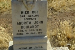 Rholandt, Andrew John born 02 December 1946 died 18 January 1951