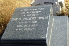 Truter, John De Villiers born 10 February 1881 died 26 November 1933