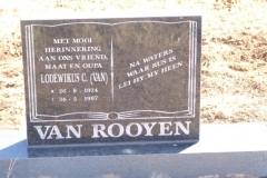 Van Rooyen, Lodewikus born 26 August 1924 died 26 April 1997