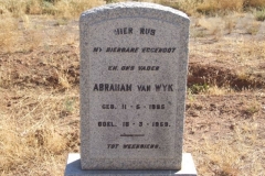 Van Wyk, Abraham born 11 May 1895 died 16 March 1959