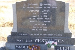 Van der Westhuizen, Johannes Lourens born 07 November 1908 died 03 November 1968 + Engela