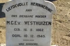Van der Westhuizen, MGE born 16 May 1862 died 10 December 1945