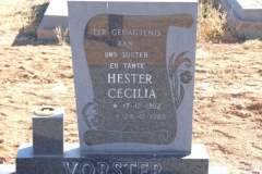Vorster, Hester Cecilia born 17 December 1902 died 24 December 1985