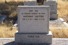 Vorster, Marthinus Laetitius born 11 November 1893 died 11 March 1962