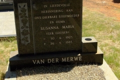 Van der Merwe, Susanna Maria