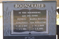 Boonzaaier, Petrus Johannes + Maria Helena