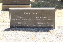 Van Zyl, George P. + Catherina H. + Gesie M. + Maria M.D.