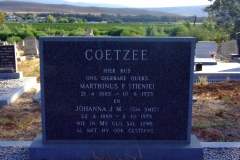 Coetzee, Marthinud F (Tienie) and Johanna J. M. nee Smit