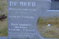 De Beer, Johannes Stephanus Pretorius and Maria Magdalena Du Pre