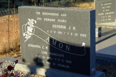 Amon, Hendrik J. H and Johanna C. W. nee Vermeulen