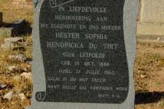 Du Toit, Hester Sophia Hendricka geb Leipold