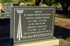 van der Westhuizen, Martha Maria (nee Bergh) and Van der Westhui