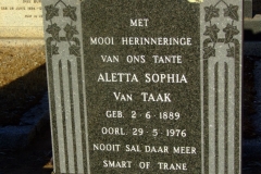 Van Taak, Aletta Sophia