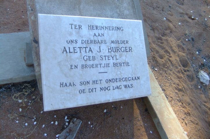 Burger, Aletta J. gebore Steyl