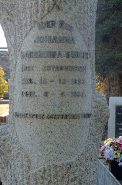 Burger, Johanna Barendina nee Esterhuizen