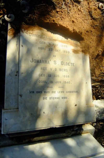 Cloete, Johanna S. nee Van der Berg