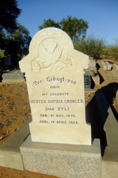 Grobler, Hester Sophia nee Van Zyl