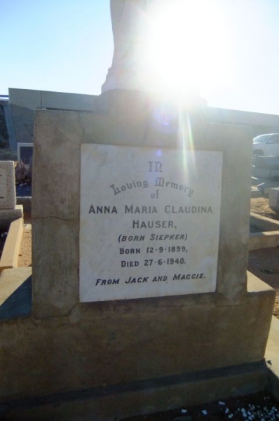 Hauser, Anna Maria Claudina nee Siepker