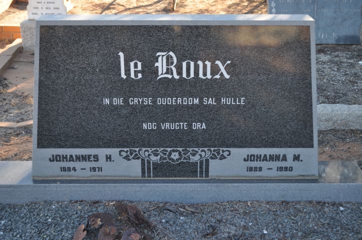 Le Roux, Johannes H + Johanna M
