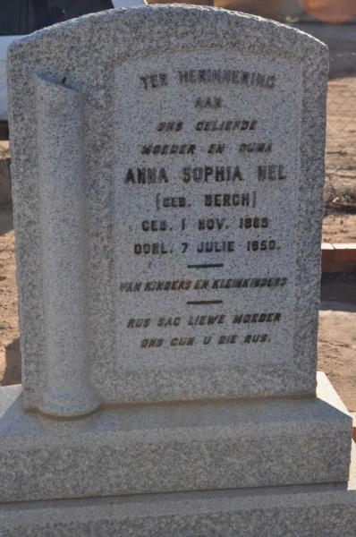 Nel, Anna Sophia gebore Bergh