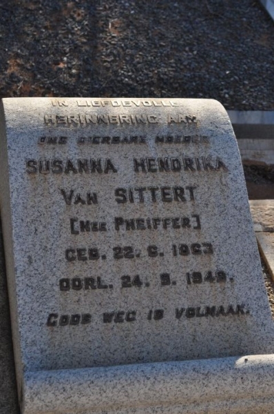 Van Sittert, Susanna Hendrika nee Pheiffer