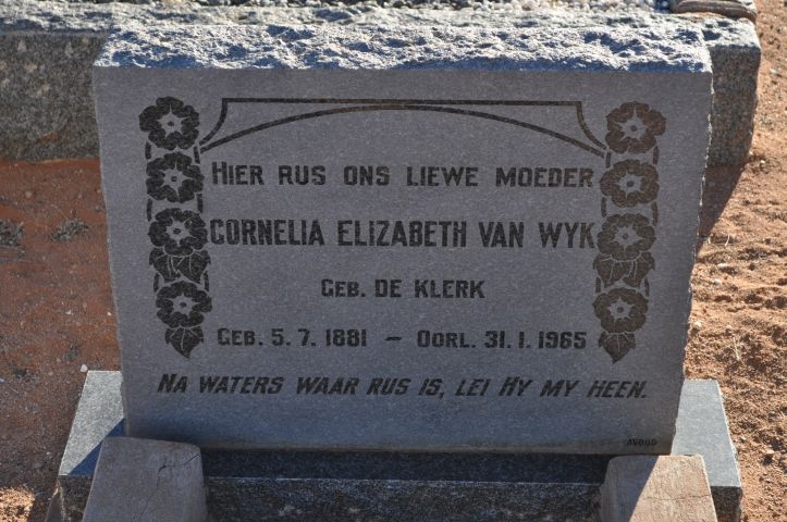 Van Wyk, Cornelia gebore De Klerk