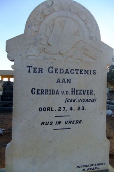 Van der Heever, Gerrida gebore Visagie