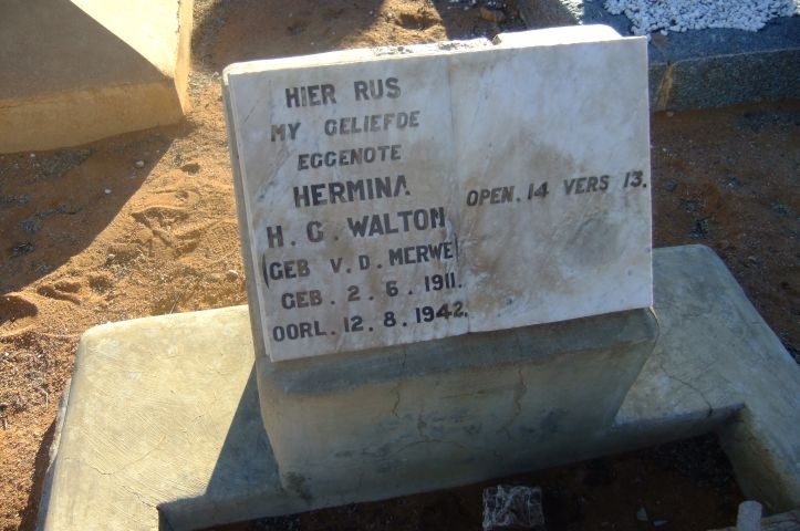 Walton, Hermina gebore Van der Merwe