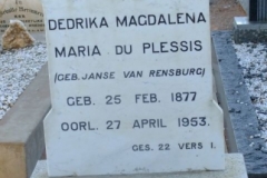 Du Plessis, Dedrika Magdalena Maria nee Janse Van Rensburg