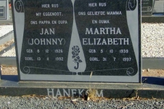 Hanekom, Jan + Martha Elizabeth