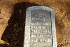 Liebenberg born 01 January 1885 died 30 August 1933