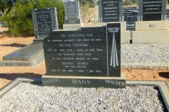 Mans, Willem Frederick born 24 July 1876 died 02 November 1964 and Regina Maria nee Van Rooyen born 27 August 1880 died 07 November 1975