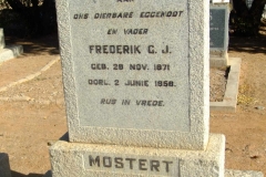 Mostert, Frederik born 28 November 1871 died 02 June 1958
