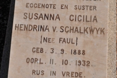 Van Schalkwyk, Susanna Cicilia Hendrina nee Faul