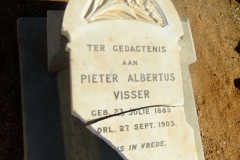 Visser, Pieter Albertus born 23 July 1885 died 27 September 1903
