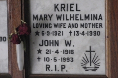Kriel, Mary Wilhelmina + Kriel, John W.