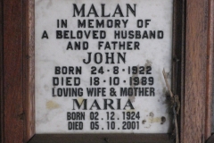 Malan, John + Malan, Maria