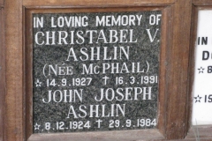 Ashlin, Christabel V. + Ashlin, John Joseph
