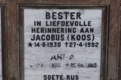 Bester, Jacobus (Koos) + Bester, Anna