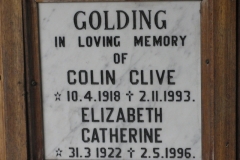 Gollding, Colin Clive + Golding, Elizabeth Catherine