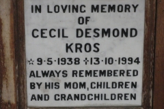 Kros, Cecil Desmond