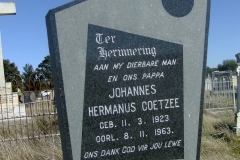 Coetzee, Johannes Hermanus born 11 March 1923 died 08 November 1963